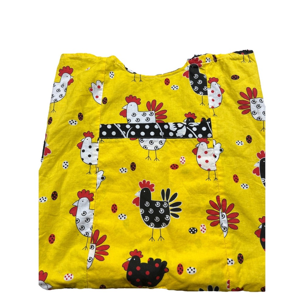 handmade tote bag Chickens Hens Reversible Cotton Double Handle Barnyard‎ Kitch - Picture 2 of 9